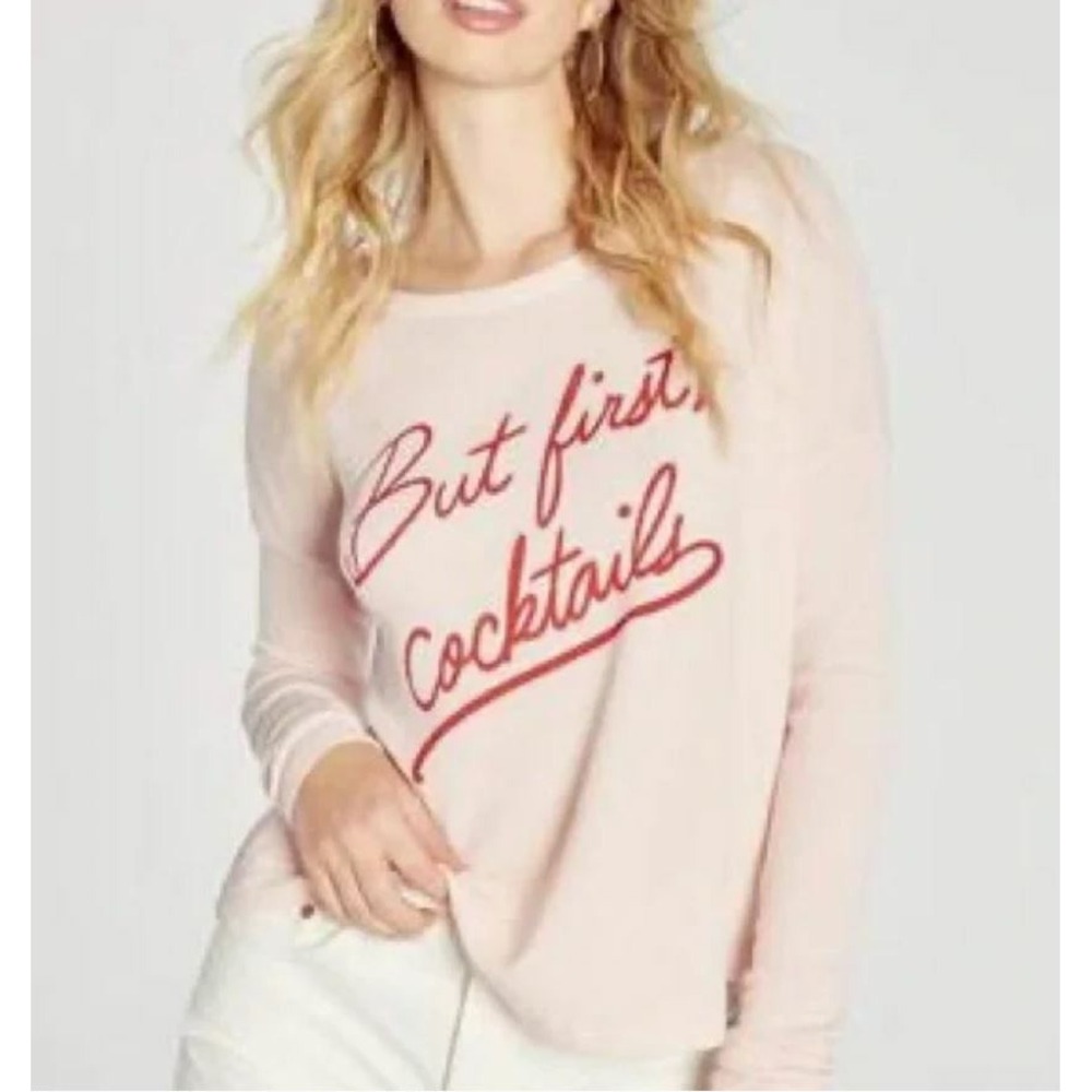 WILDFOX women Statement sweatshirt WLT4869S 2ZU peach whip sz XS $108